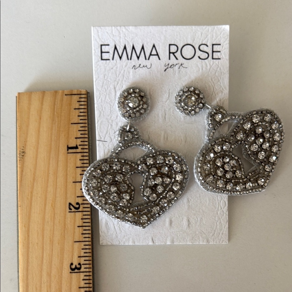 Emma Rose Silver Heart Earrings